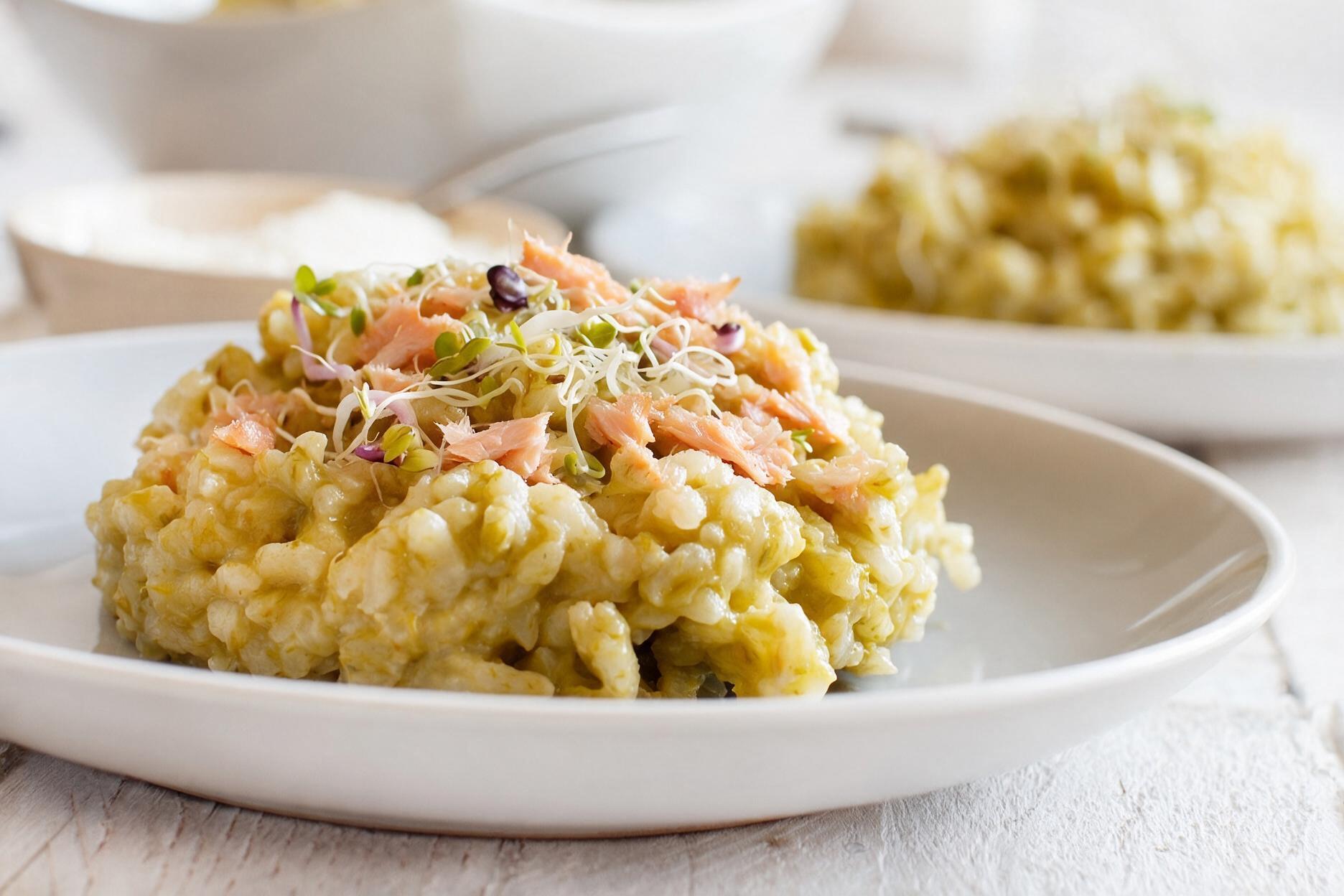 risotto-porri-trota-affumicata