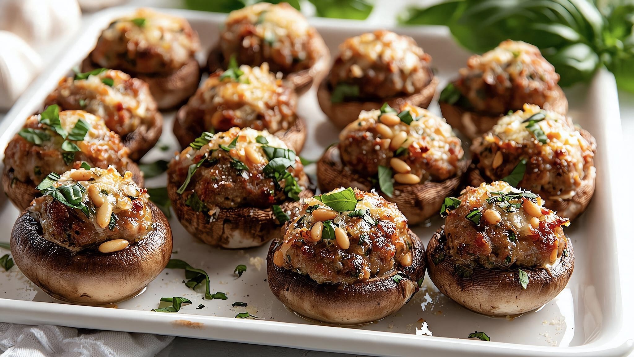funghi-ripieni-caprino-pinoli