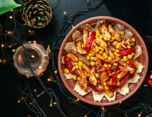 Fajitas di pollo e peperoni