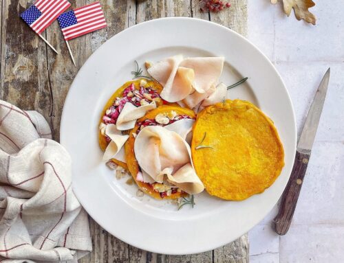 Pancakes alla zucca con petto di tacchino