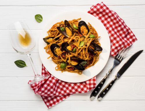 Linguine al curry con le cozze