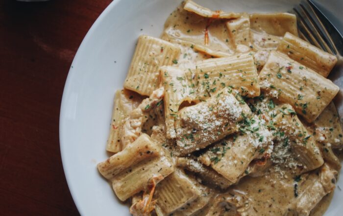 paccheri-crema-noci-fiori-zucca